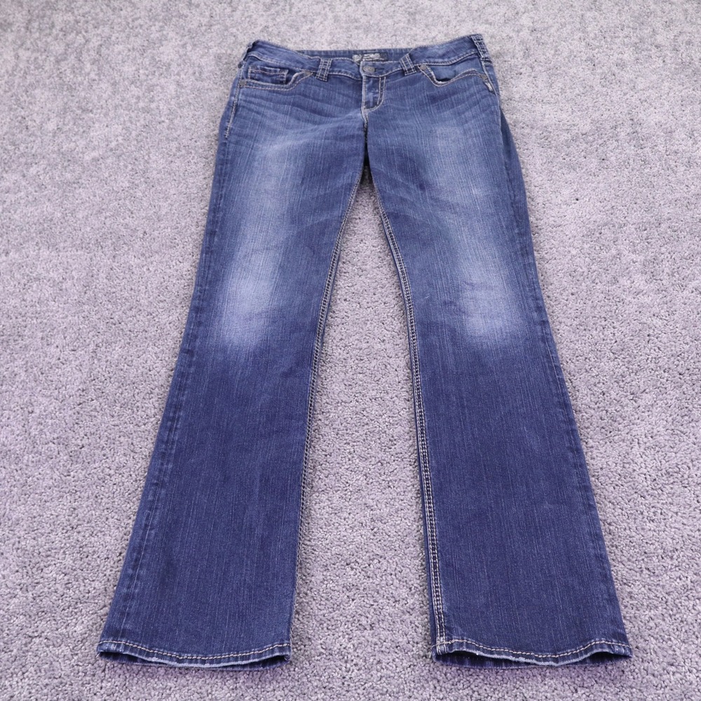 Silver Jeans Co Suki Jeans Womens 31x35 Blue Mid Rise Slim Bootcut Denim